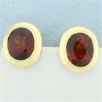 10ct TW AAA Citrine Earrings in 18K Yellow Gold