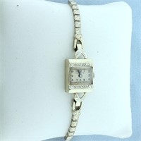 Vintage Womens Hampden Diamond Watch in Solid 14K