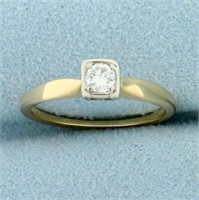 Vintage Diamond Solitaire Engagement Ring in 14K Y