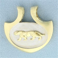 Jaguar Pendant or Slide in 14K Yellow Gold