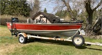 Lund Boat with a 40 Horse Mercury Outboard Motor