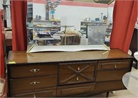 Vintage Dresser with Mirror - size  72"x18"x31"