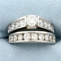 3ct Diamond Engagement Ring and Matching Wedding B