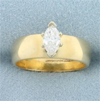 Marquise Diamond Solitaire Engagement Ring in 14k
