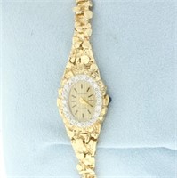 Womens Vintage Geneve Nugget Style Watch in Solid
