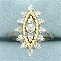 Vintage Diamond Ring in 14k Yellow and White gold