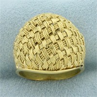 Woven Design Ring in 18k Yellow Gold