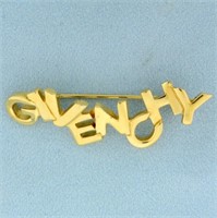 Vintage Designer Signed Givenchy Logo Brooch Pin