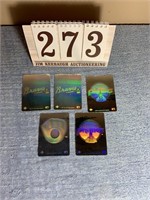 (5) 1991 Upper Deck Hologram Team Stickers