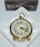Beautiful Bulova Key-Wind White Gilt Clock B0691
