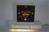 Ballantine Beer Lighted Clock Works Needs Dial