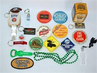 Collection of Beer Brand Pins Schlitz Stroh's etc