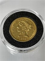 US Gold 1878-S Liberty Head 5 Dollar