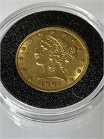 US Gold 1901-S Liberty Head 5 Dollar