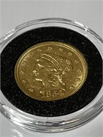 US Gold 1854 Liberty Head 2.50 Dollar
