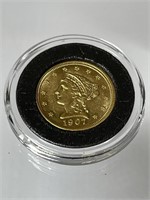 US Gold 1907 Liberty Head 2.50 Dollar