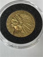 US Gold 1911-S Indian Head 5 Dollar