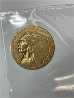 US Gold 1912 Indian Head 2.50 Dollar
