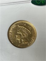 US Gold 1856 Indian Princess 3 Dollar NGC VF30