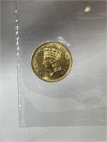 US Gold 1862 small date Indian Princess 1 Dollar