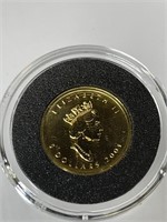 Canada Gold 2001 Maple Leaf 5 Dollars 1/10 oz
