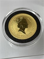 Australia Gold 1993 Kangaroo 50 Dollar 1/2 oz