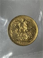 UK Gold 1899 1 Pound Sovereign 1/4oz