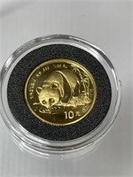 China Gold Panda 1987 10 Yuan 1/10oz