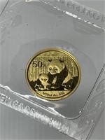 China Gold Panda 2012 50 Yuan 1/10oz