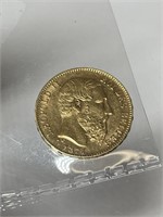 Belgium 1874 Leopold II 20 Franc