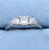 1ct TW Three Stone Princess Cut Diamond Engagement