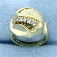 Unique Art Deco Style Diamond Ring in 14K Yellow G