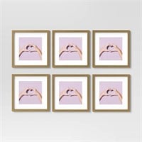 (Set of 6) 11" X 11" Matted to 8" X 8" Frame Set