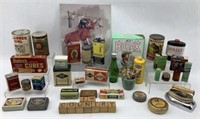 Vintage Tins, Boxes, Household Items