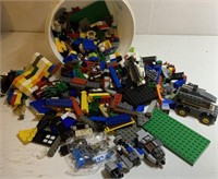 Pail full of LEGO pieces
