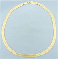 Italian 20 Inch Herringbone Chain Necklace in 14k