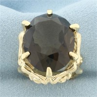 13ct Smoky Topaz Bamboo Design Statement Ring in 1