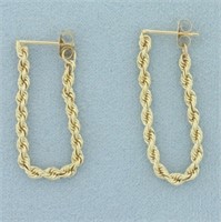 Rope Link Front to Back Hoop Earrings in 14k Yello
