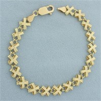 Designer X Link Bracelet in 14k Yellow Gold