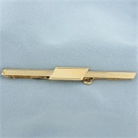 Engravable Tie Clip Bar in 18k Yellow Gold