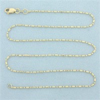 16 Inch Ball and Barrel Bead Chain Necklace in 14k
