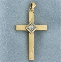 Antique Old European Cut Diamond Cross Pendant in