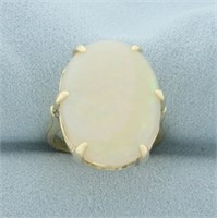 12ct Opal Solitaire Statement Ring in 14k Yellow G