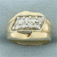 Unique Rhomboid Shaped Diamond Ring In 14k Yellow