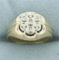 Vintage Belcher Cluster Ring In 10k Yellow Gold