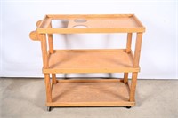 Wooden 3-Tiered Serving Cart