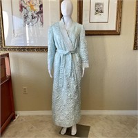 Christian Dior Vintage Loungewear Quilted Blue Sat