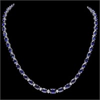 `14k Gold 30.00ct Sapphire & 1.00ct Diamond Neckla