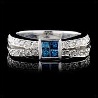 14K White Gold 0.64ctw Fancy Color Diamond Ring