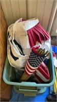 Tote of American Flags and Banners